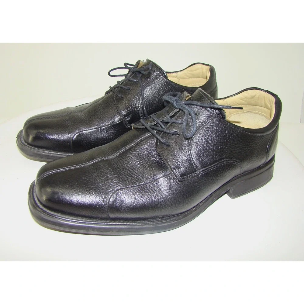 Belvedere Bay Bridge Extra Wide Black Pebble Leather Shoes MENS SZ 9 EEE C114
